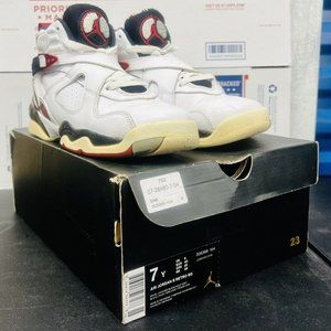 Nike Air Jordan White Retro 8 BG 305368-104 SZ. 7Y (G1)